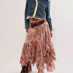 Free People Floral Bohemian Maxi Skirt